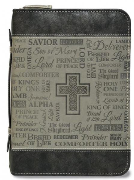 Pochette Bible Large Names of Jesus - noir et gris