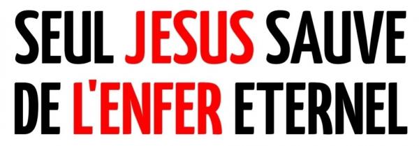 Sticker Seul Jésus sauve de l'enfer éternel 5 x 15 cm