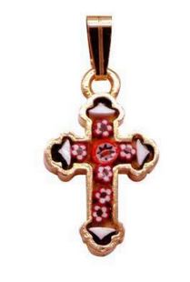 Pendentif croix trinité mosaïque bizantine
