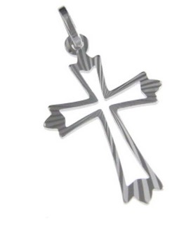 Pend.croix découpé argent 925% rhodié - 24 mm