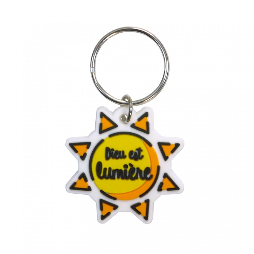 Porte-clé soleil "Dieu est lumière"