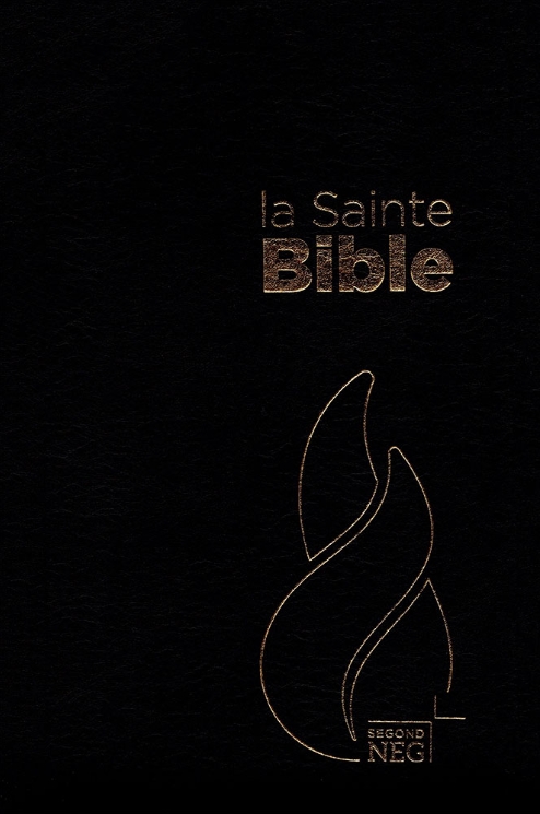 Bible NEG compact fibrocuir noir avec tranche or, onglets et fermeture éclair