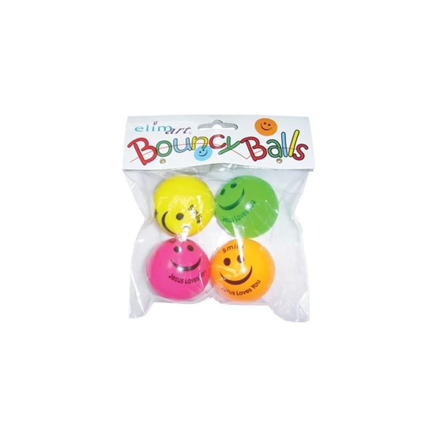 Lot de 4 mini balles "Smile, God loves you"