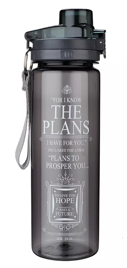 Bouteille en plastique noire I know the plans 828 ml