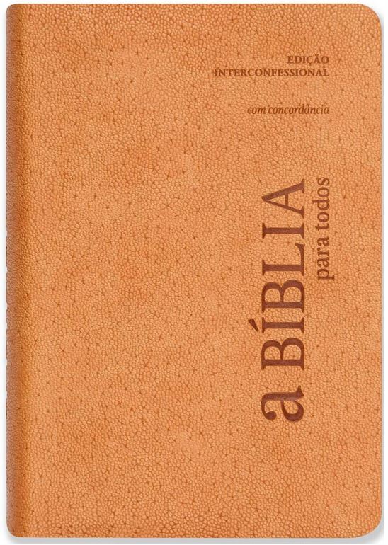 Bible en Portugais avec concordance, couverture souple de couleur crème avec tranche argentée