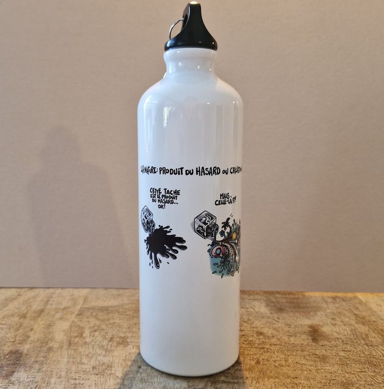 Gourde « création » Alain Auderset  Gourde en aluminium 800 ml avec mousqueton, design de l'artiste Alain AUDERSET