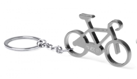 Porte-clé "Vélo" argenté Ps 27.11