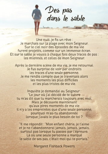Carte postale citation des pas dans le sable