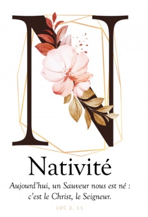 Carte postale avec verset Lettre N - Nativité