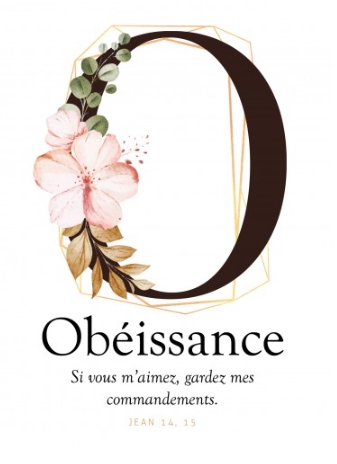 Carte postale avec verset Lettre O - Obéissance