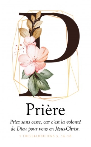 Carte postale avec verset Lettre P - Prière