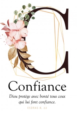 Carte postale avec verset Lettre C - Confiance