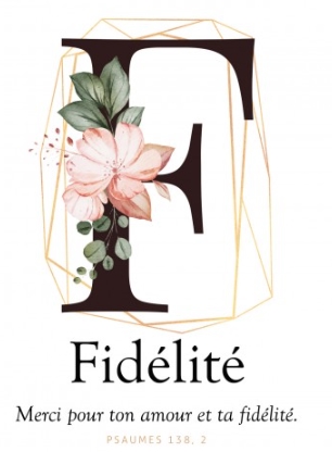 Carte postale avec verset Lettre F - Fidélité