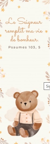 Marque-pages dessin d'ours en peluche