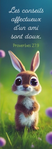 Marque-pages petit lapin debout dans l'herbe