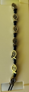 Bracelet 10 ichthus sur cordelette bleu