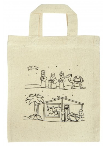 Sac à colorier en coton "Nativité" pour enfants