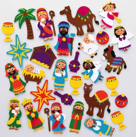 Pack de 200 autocollants en mousse Nativité