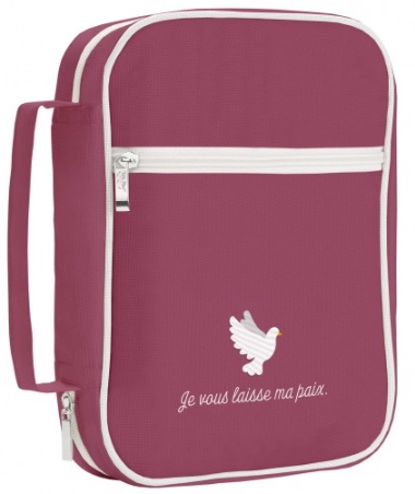 Pochette Bible grenat "Je vous laisse ma paix" Jn 14.27