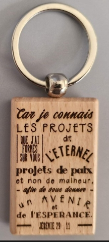 Porte-clés bois rectangulaire