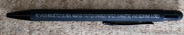 Stylo métal noir encre bleue