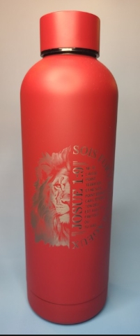 Bouteille isotherme rouge foncé lion