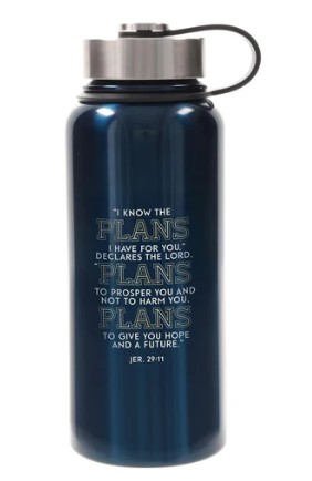Gourde inox I know the plans - blue - Jer 29.11