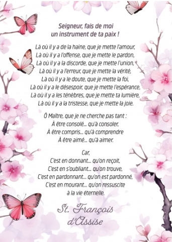 Carte postale citation fleurs roses et papillons