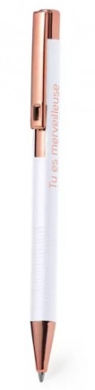 Stylo aluminium Aurore blanc