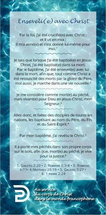 Carte de proclamation "Enseveli(e) avec Christ