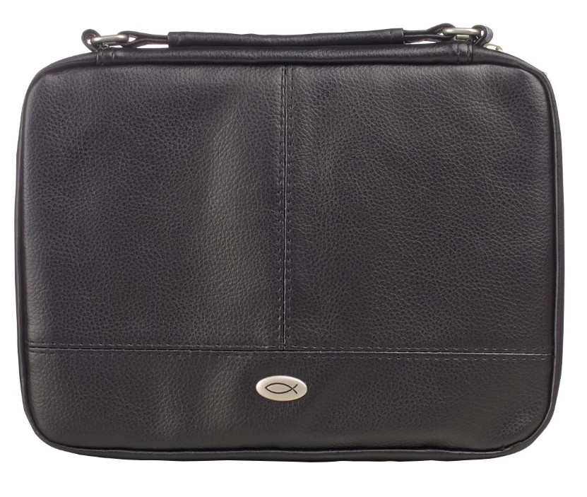 Pochette organiseur large simili-cuir noir