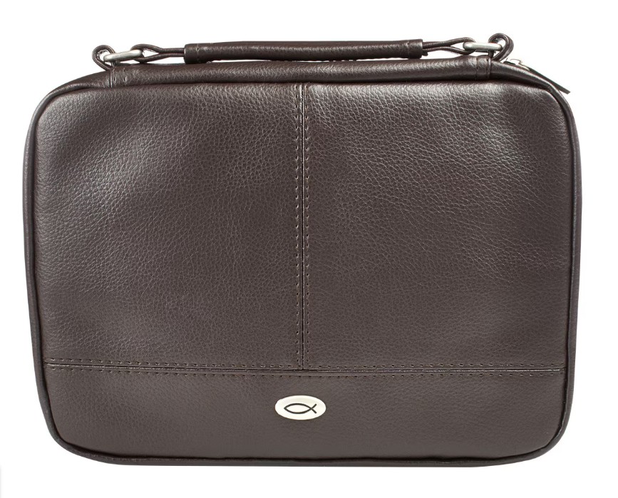 Pochette organiseur simili-cuir marron Small