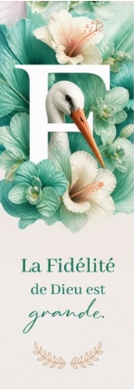 Marque-pages fleurs et oiseau - F comme Fidélité