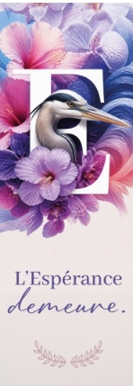 Marque-pages fleurs et oiseau - E comme Espérance