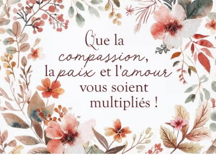 Carte postale fleurs et feuilles d'automne en aquarelle